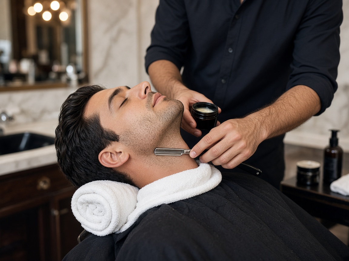 Hot towel shave at Studio Steadyroot